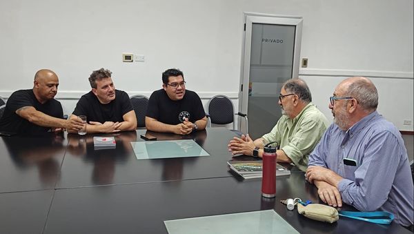 Reunión con el intendente arq. Raúl Jorge y el sec. gral. Hernán Doval